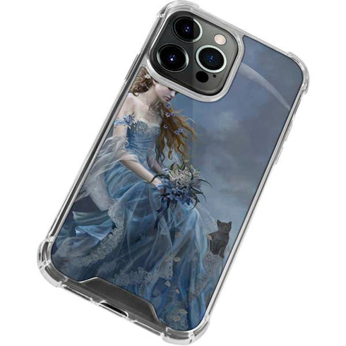 Fairy with Black Cat Sitting on Moon by Nene Thomas iPhone 13 Pro Max Clear Case